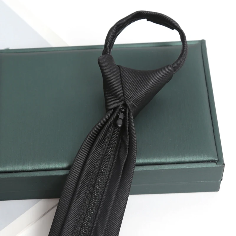 الألوان السوداء قبل تعادل سستة ربطة العنق نحيل 6 سنتيمتر العلاقات للرجال النساء الجاكار Cravat الأعمال الترفيه هدايا الحفلات Corbatas #6