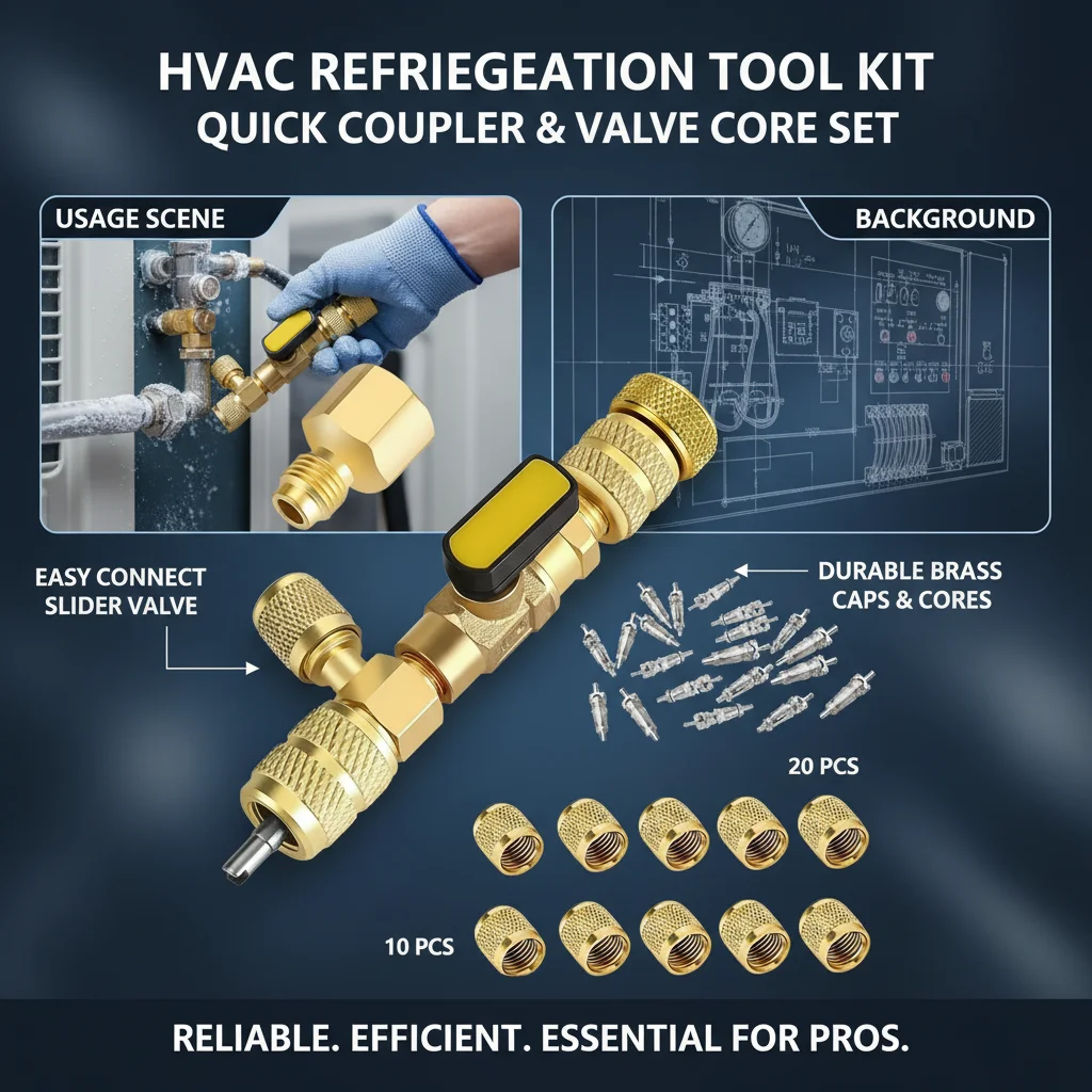 

Automotive & Household Refrigeration Valve Core Disassembly Tool Air Conditioning Refrigerant Core Removal Valve Mechanic Kit