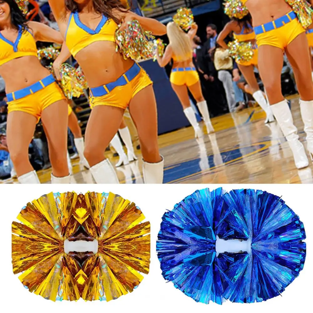 Bright Color Flower Ball Sparkling Double-headed Pom Poms for Cheerleading Team Sports Spirit Party Kids Adults Cheer Pompoms