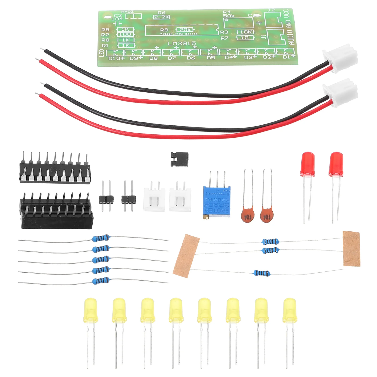 Kit Indicador de Nível para DIY, Ensino Eletrônico Suprimentos, Peças do Projeto Set, Áudio Acessórios De Solda, Prática de Projetos