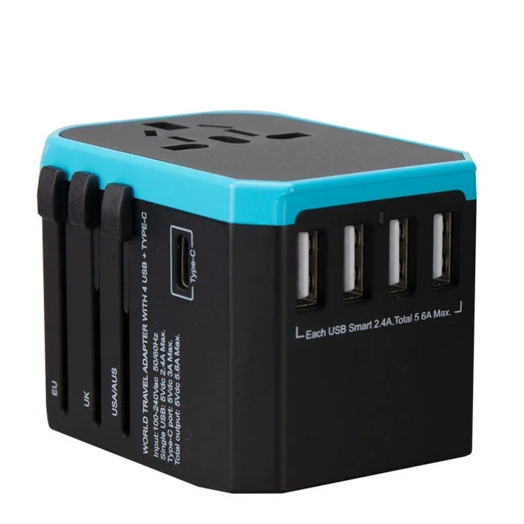 Adattatore intelligente da viaggio adattatore per spina internazionale caricatore USB tipo C da parete alimentazione ca adattatore da US a EU per iPhone iPad Android