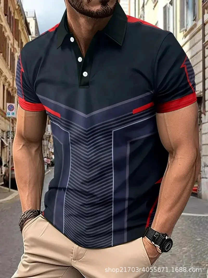

Men's Streetwear Fashion Polos T-Shirts Summer Short Sleeve 3D Printed Trend Male POLO T Shirt 6XL Plus Size Casual Tops