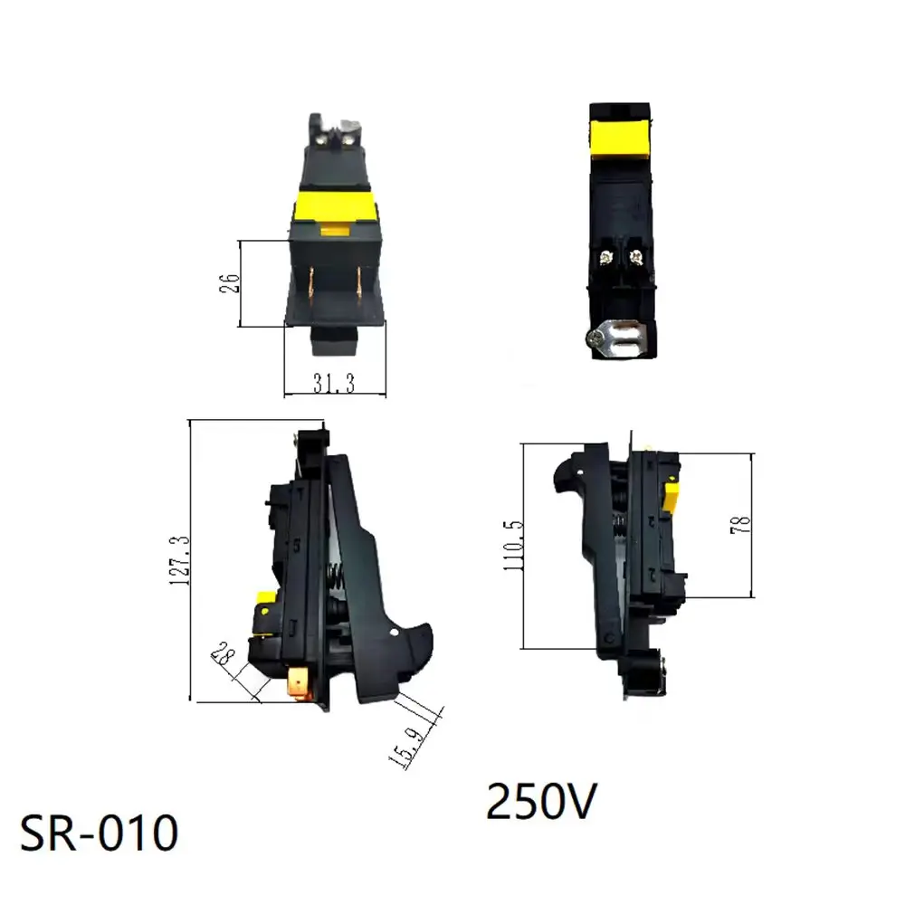 1PC 2NO AC 250V 10/15A Power Trigger Switch for Hitachi 180 Angle Grinder SR-010/032/041/043/036/042