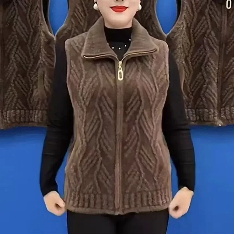 

Short Vest Jacket Women Autumn Winter Imitation Mink Vest Loose Fashion Plush Thickened Horse Clip Vest