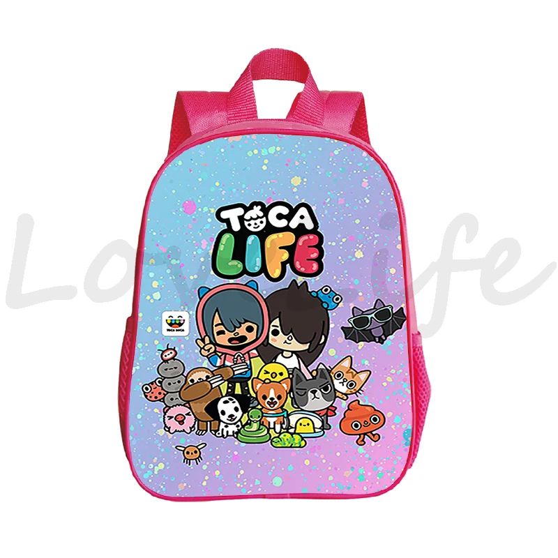 Toca Life World Backpacks Children Kawaii Pink Backpack Toddler Kids Kindergarten Bag Girls Toca Boca Schoolbag 3D Print Mochila