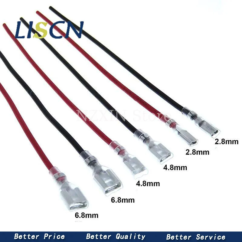 10pcs 2.8MM/4.8MM/6.3MM plug-in spring wire terminal block wire with sheath single head double head connection wire harness ﻿ view 5