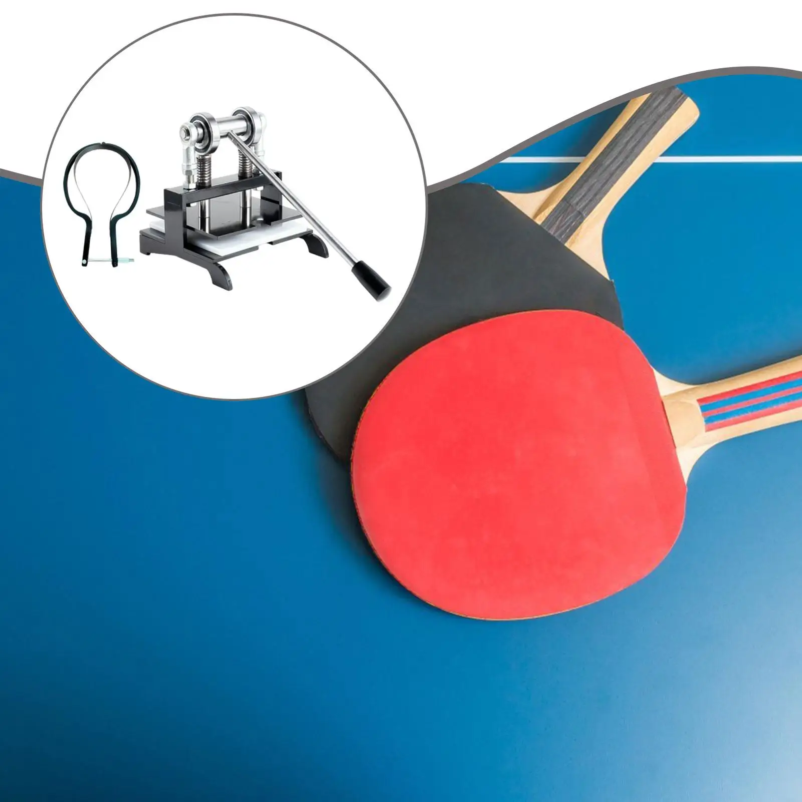 

Ping Pong Racket Rubber Cutting Machine Kit Lever Saving for Straight & Horizontal Paddles Efficient Sturdy DIY Trimming Tool