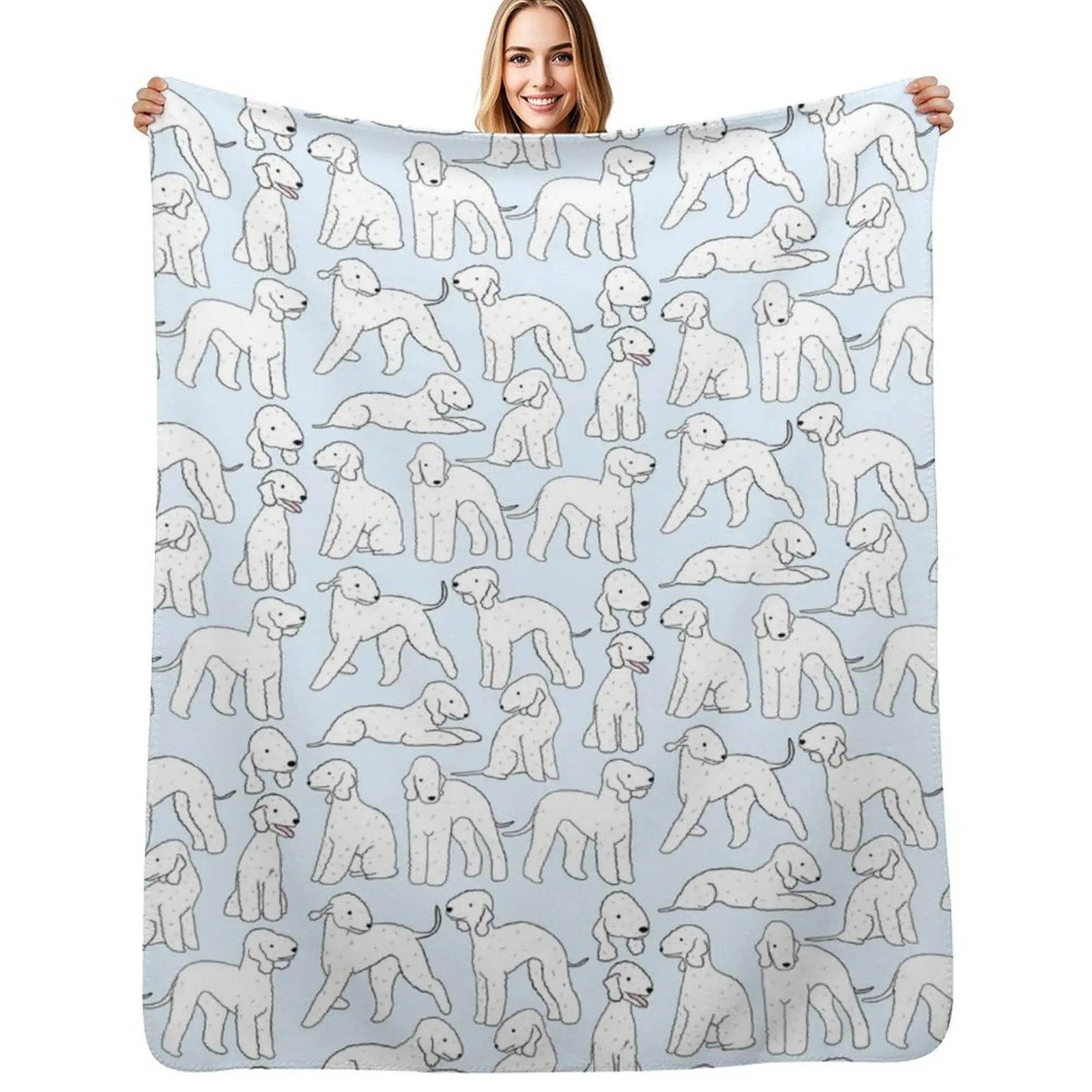 Manta con diseño de perro adorable de la raza Bedlington Terrier, manta ultrasuave y acogedora para dormir y tomar la siesta