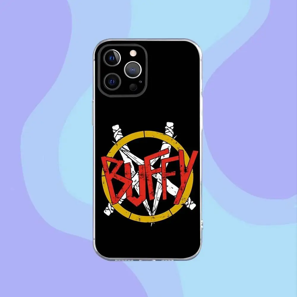 حافظة هاتف B-Buffy the V-Vampire S-Slayer لهاتف iPhone 16,15,14,13,12,11 Pro,Max,Plus,X,XS,XR,SE,سيليكون شفاف صغير ناعم