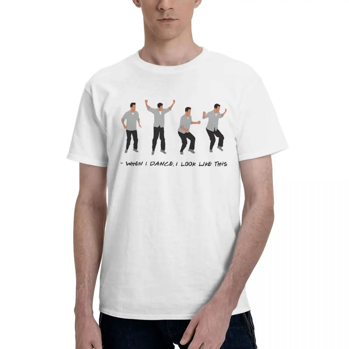 Matthew Perry When I Dance I Look Like This T-Shirts Men Friends Chandler Bing Cotton Tee Shirt O Neck Short Sleeve T Shirt