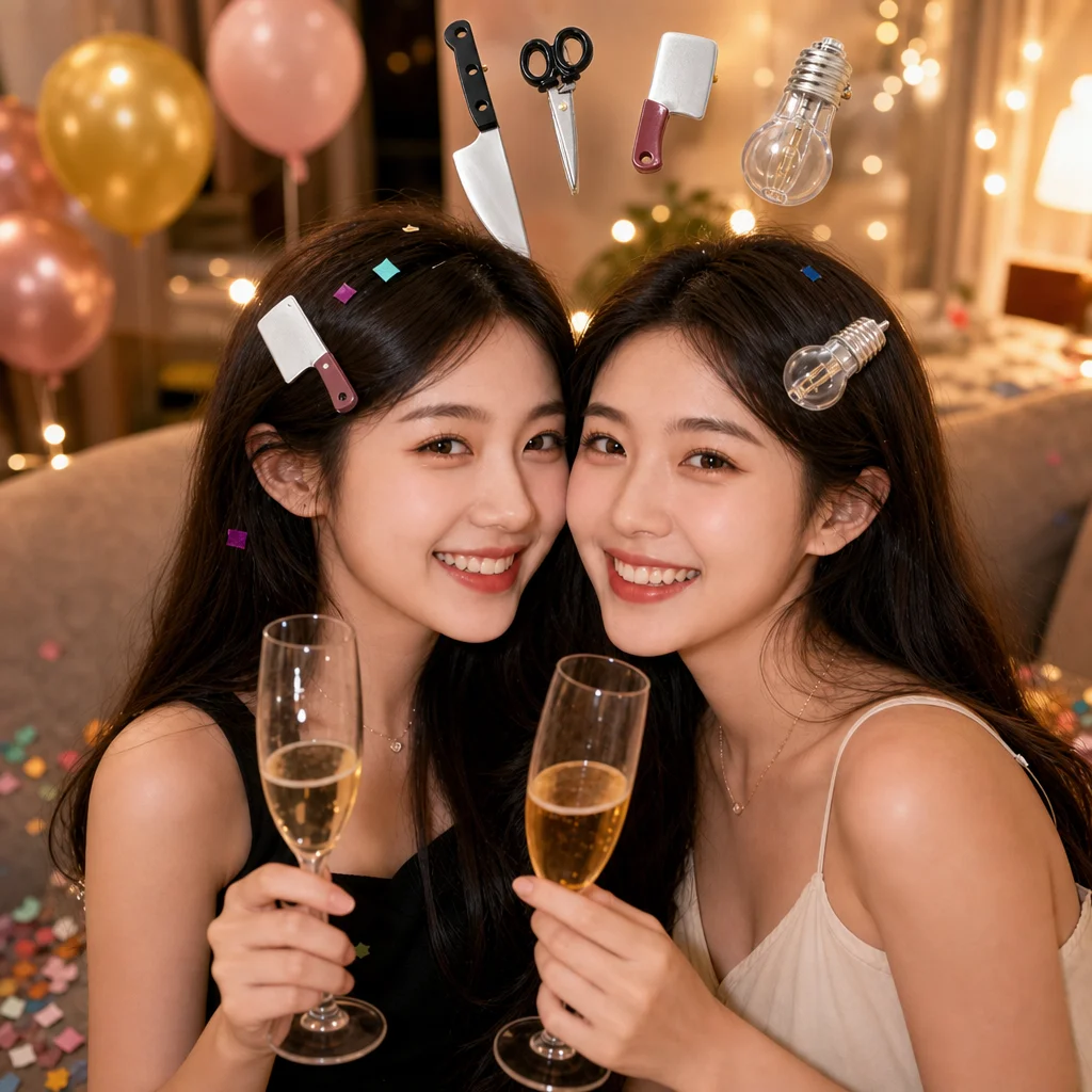 4개 재미있는 참신한 모양의 헤어 바레트 가위, 주방칼 - Women Kitchen Accessories 리뷰 및 가격