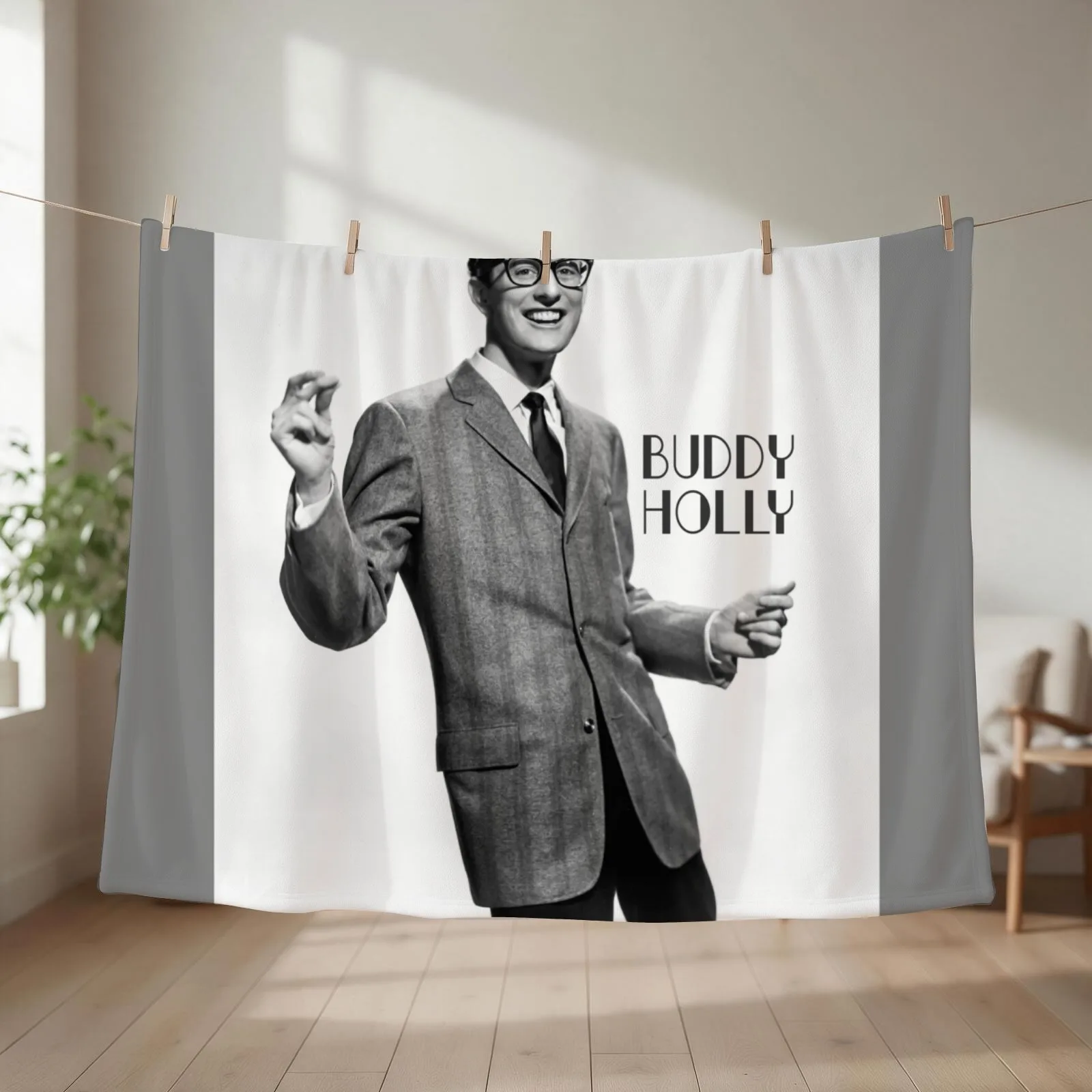 Buddy Holly Throw Blanket couch cozy soft plush fuzzy picnic outdoor blanket