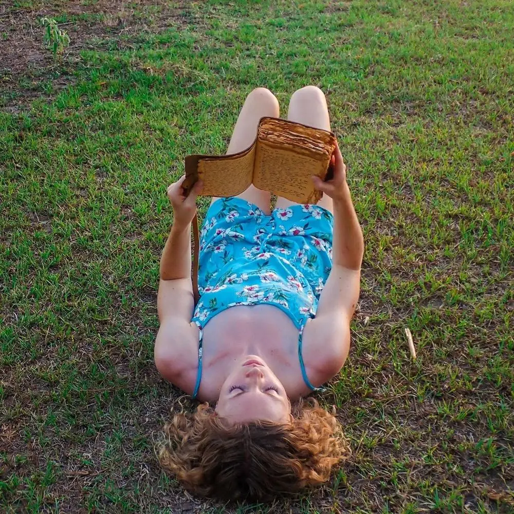 Antique Deckle-Edged Handmade Paper Journal, 13x8 inches, Sun Tan Leather Bound, for Shadow Books