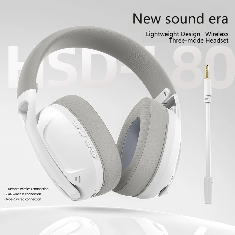 

Smaug L80 Low Latency Esports Three Types Of Connection Head Mounted Gaming Luminous Lightweight Headphones Compatible Pc Ps4