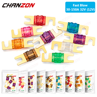 5pcs Mini ANL Auto Fuse Electric AFS 30A 40A 50A 60A 70A 80A 100A 125A 150A 5V 12V 24V 32V Fast Blow Blo Cutoff Car Fusee