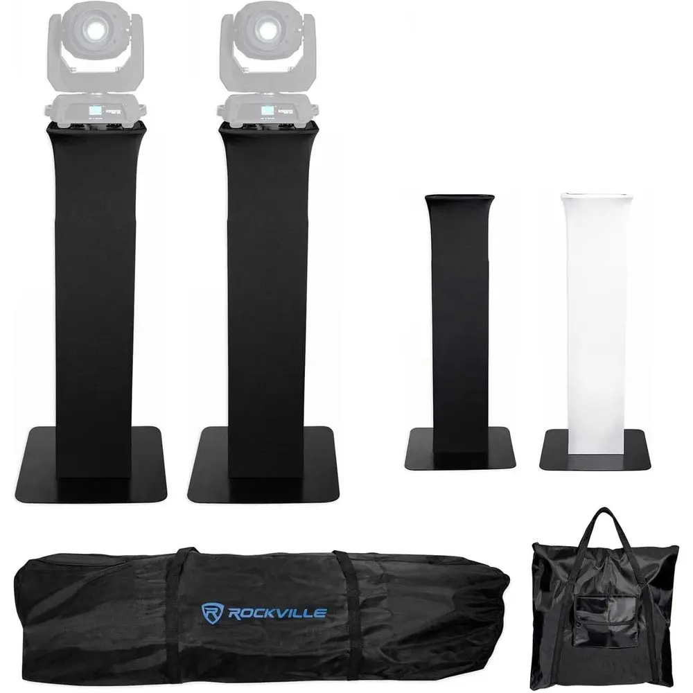 

8ft Adjustable Black Totem Light Stands with Accessories and Carry Bags for Stage Performances and Events