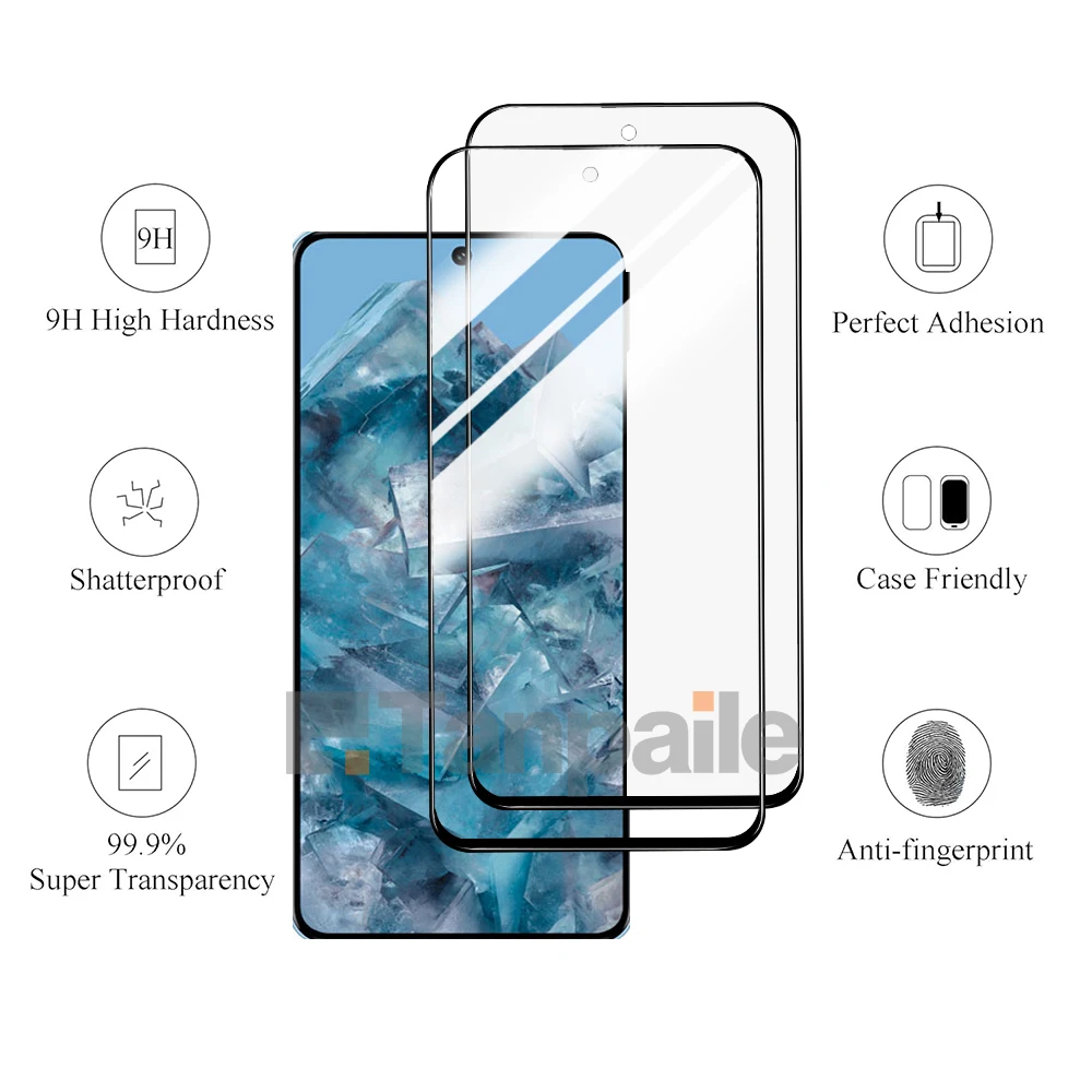 Tanpaile-2pcs Tempered Glass For Google Pixel 8 Pro Fold 8A 7A 6A 9 XL 7 6 Screen Protector Glass