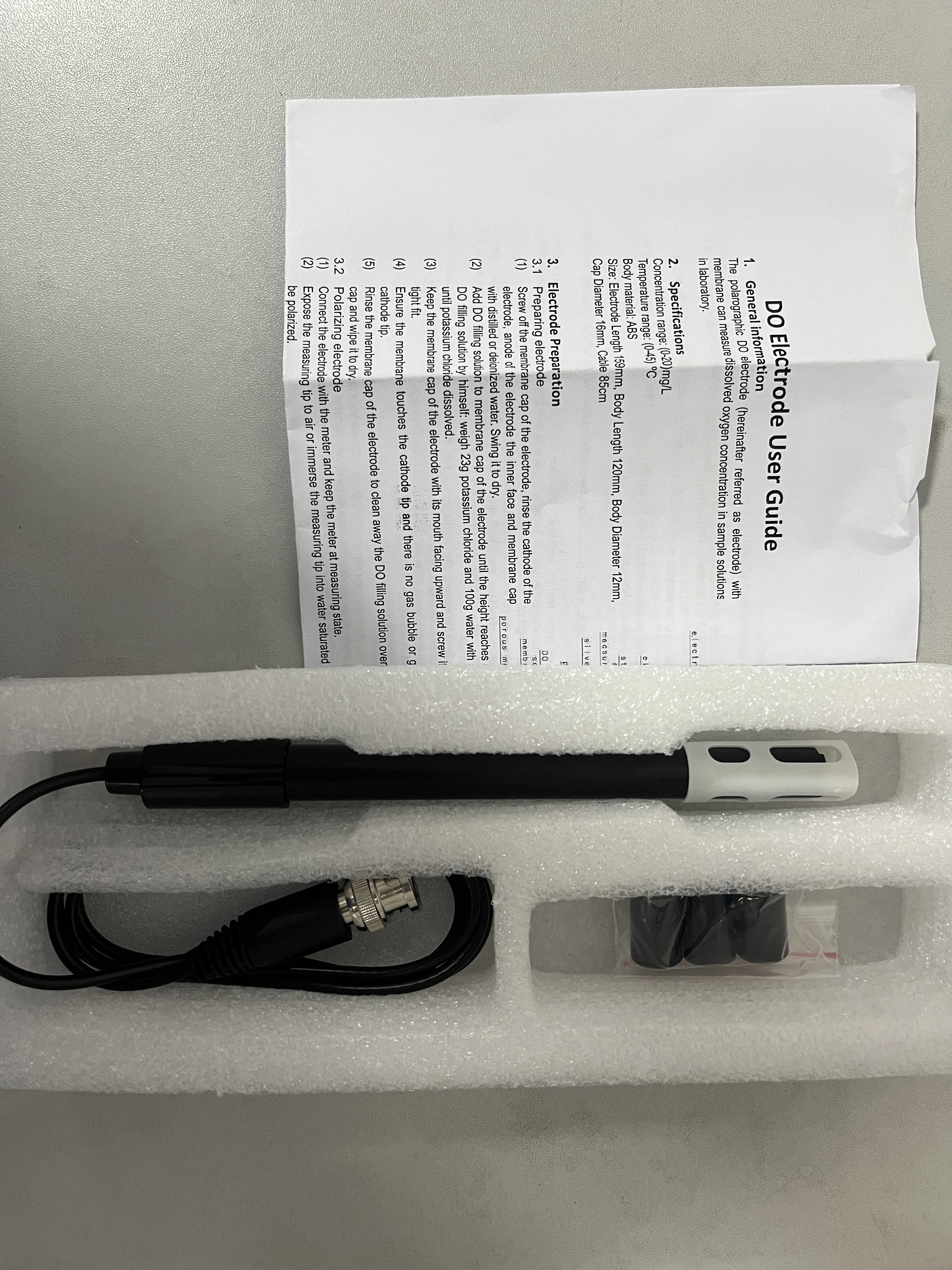 DO-957F Dissolved  Sensor 0-20mg/l  Customised Temperature Resistors DO Probe Electrode 4-20ma