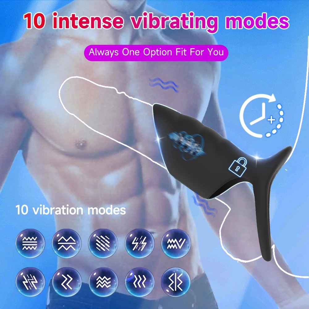 360° Omni-directional Penis Ring Vibrator Sex Toy Stronger Extender Silicone G-Spot Stimulator Vibrating Penis Sleeve for Men