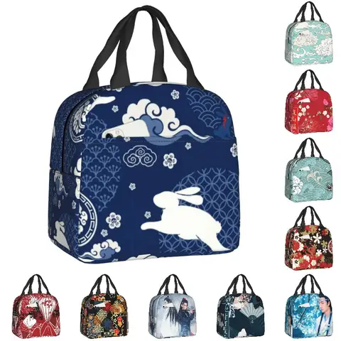 WangXian Bunny 여성용 단열 도시락 가방, 재사용 가능 쿨러, 보온 도시락 상자, 야외 캠핑 여행, Mo Dao Zu Shi
