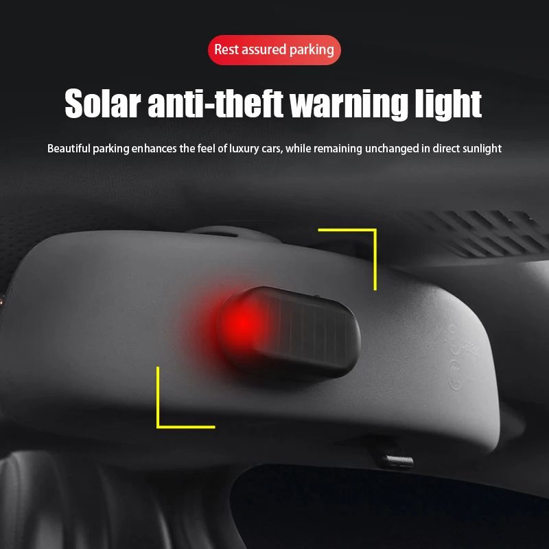

Strobe Signal Security System Universal Flash Warning LED Light Alarm Lamp Car Solar Power Simulation Fake Anti-theft Caution