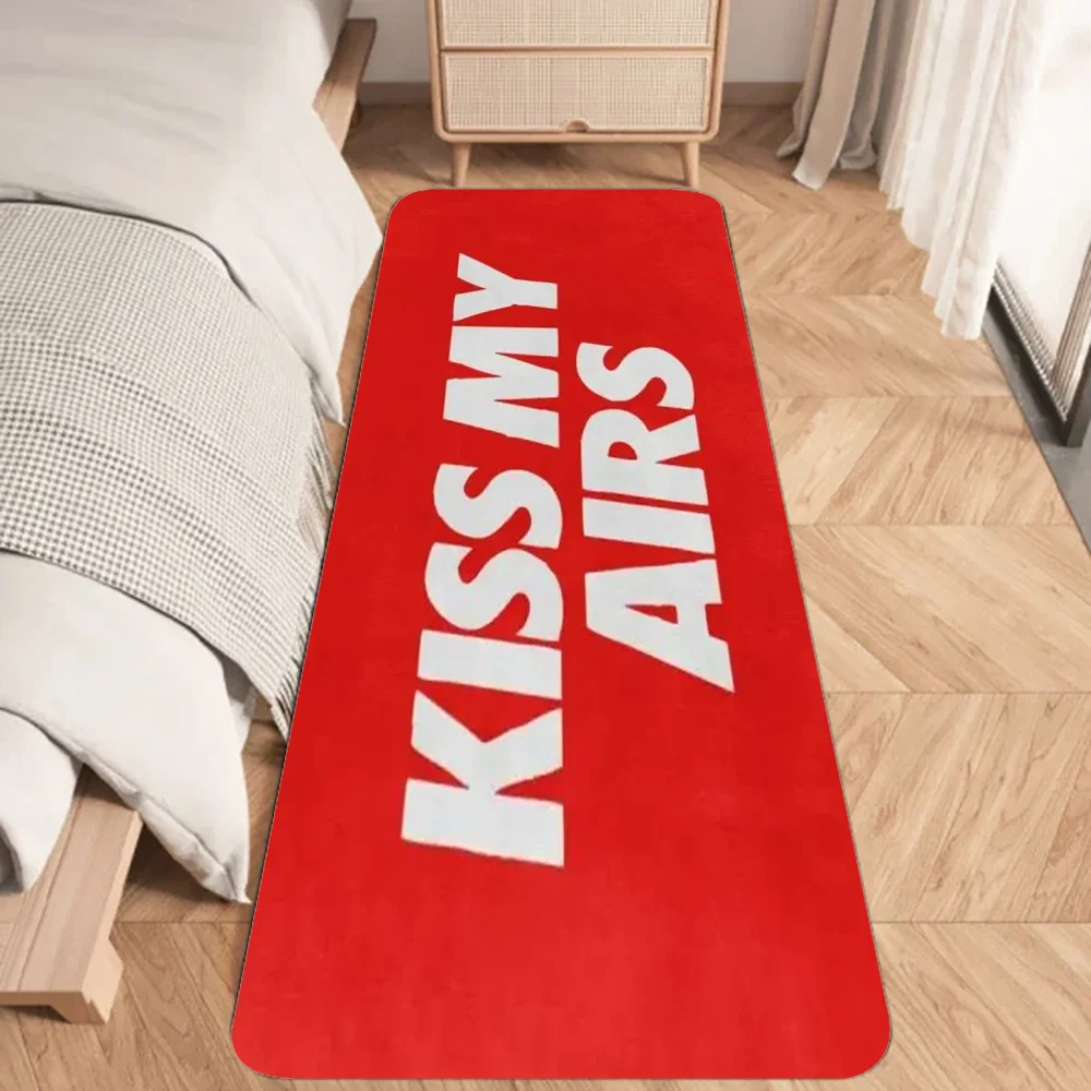 Kiss My Airs Door Mat Funny Letters Floor Mat Graphic Printed Flannel Doormats for Bathroom Kitchen Entrance Carpet Home Decor