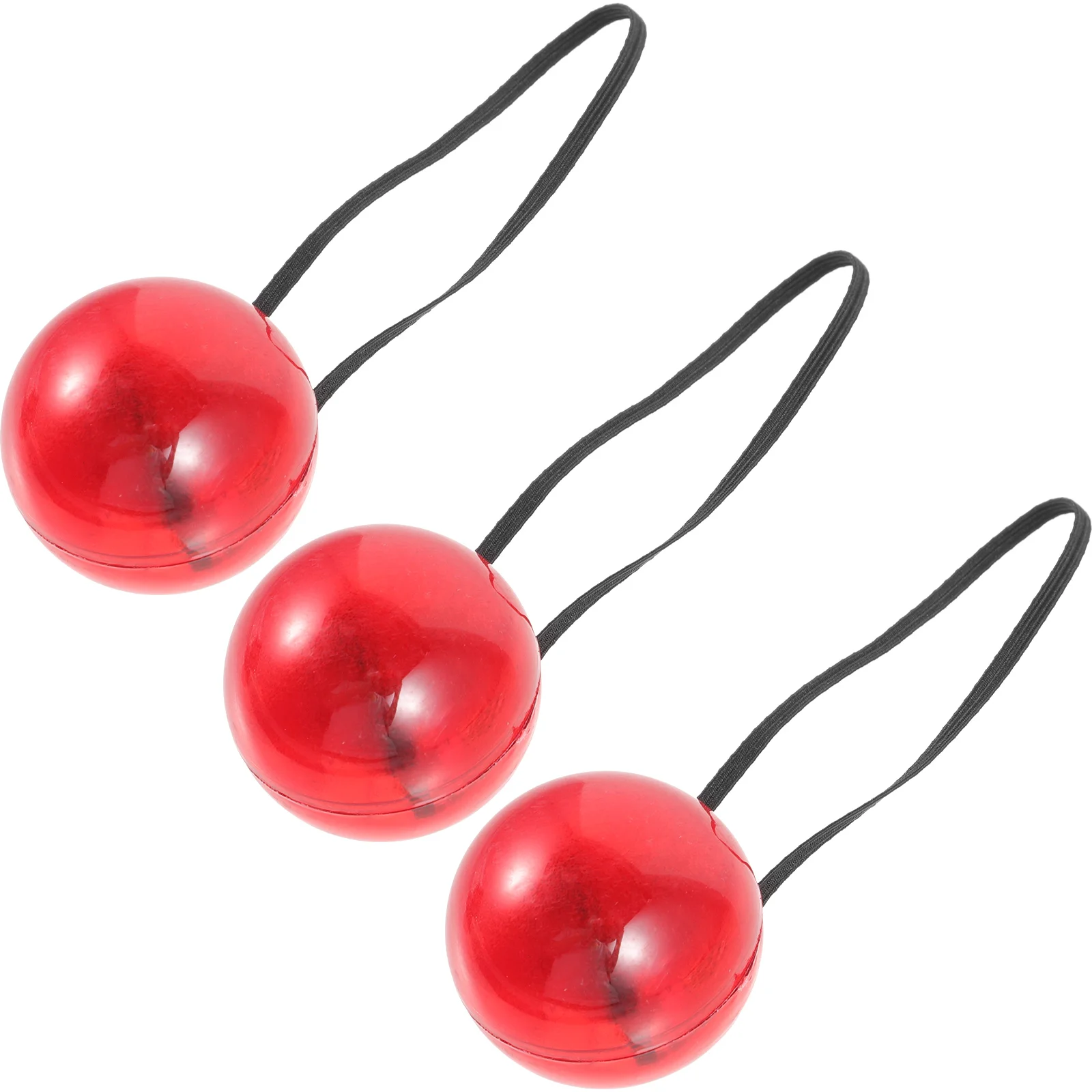 3 Pcs Clown Nose Performance Props Glowing Party Decor Fairy Button Operated Plastic Flashing Red