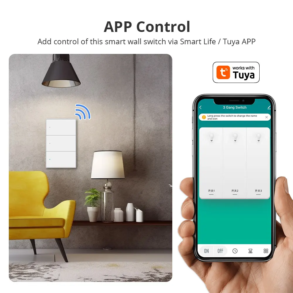 Zemismart WiFi 1 2 3 4 Gangs Wall Light Switch With Neutral Work with Tuya App Remote Control US Interruptor Alexa Google Home
