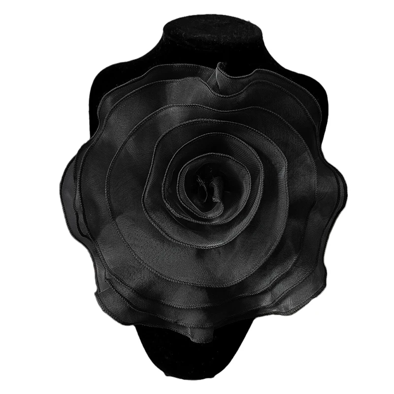 3D Organza Flower Corsage Artificial Rose Flower Patch Chest Flower Sewing Applique Brooch Accessories Clothing Dress Neck Decor