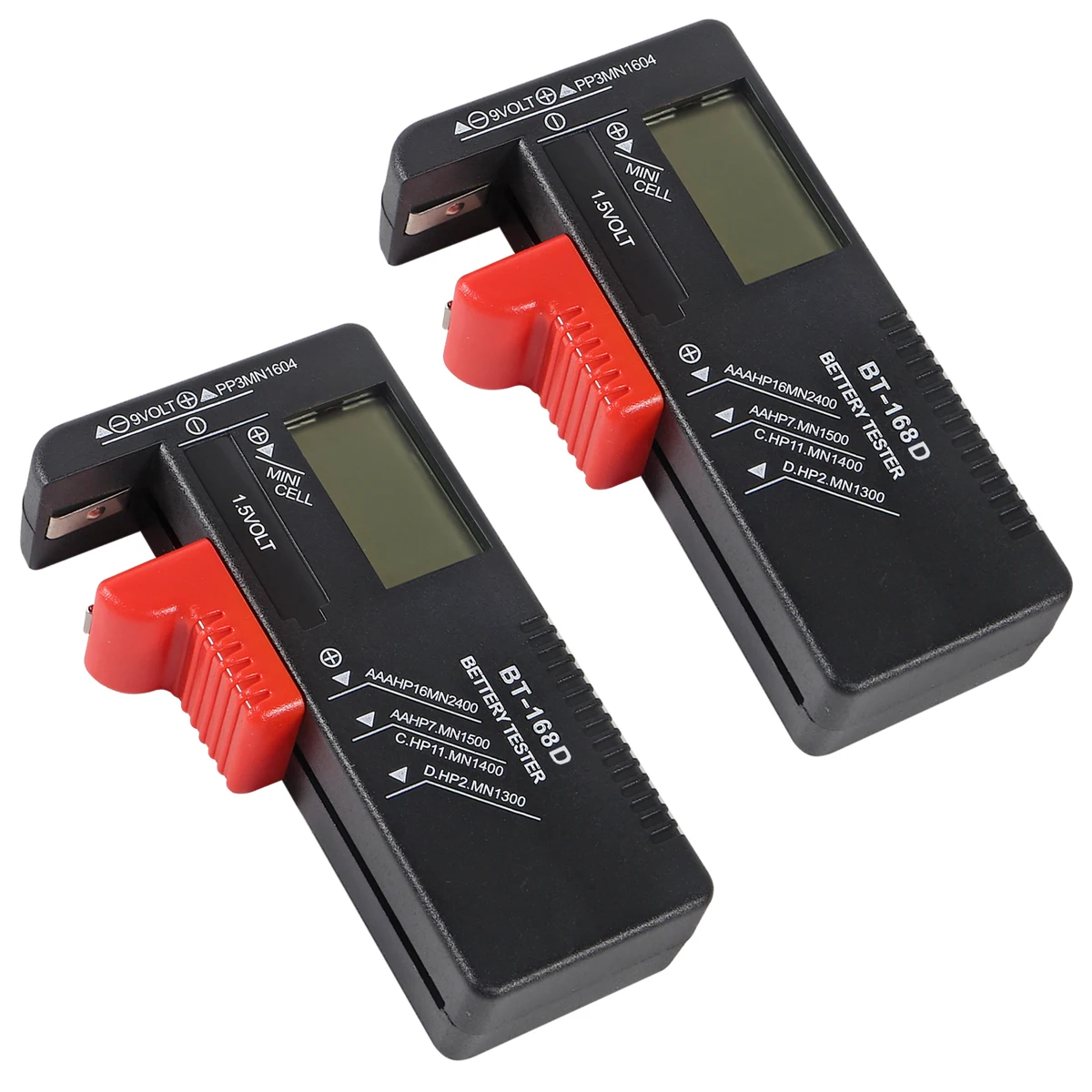 Digital Battery Volt Tester,Universal Digital LCD AA/AAA/C/D/9V/1.5V Button Cell Battery Volt Tester BT-168D Electric Test