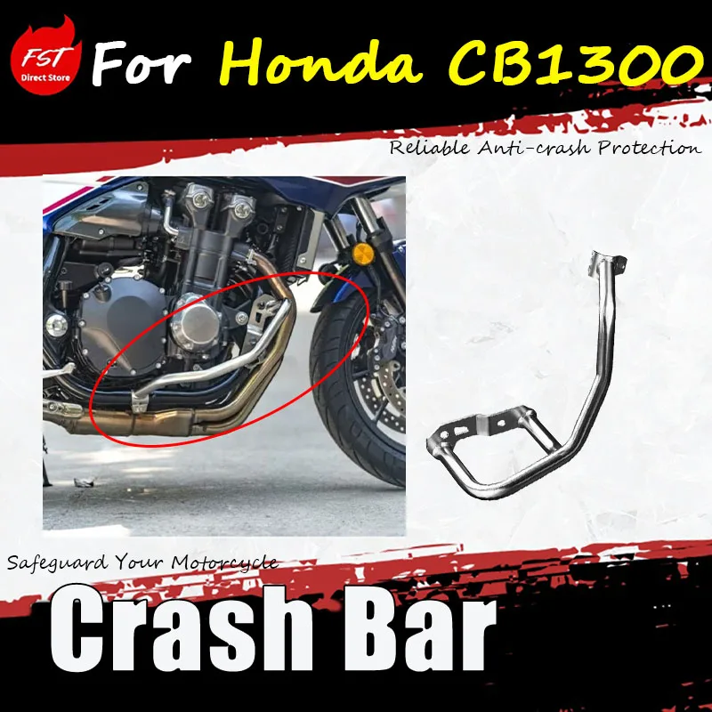 For the Honda CB1300 motorcycle, install accessory engine bumper and small guard bar Reliable Anti‑crash Protection