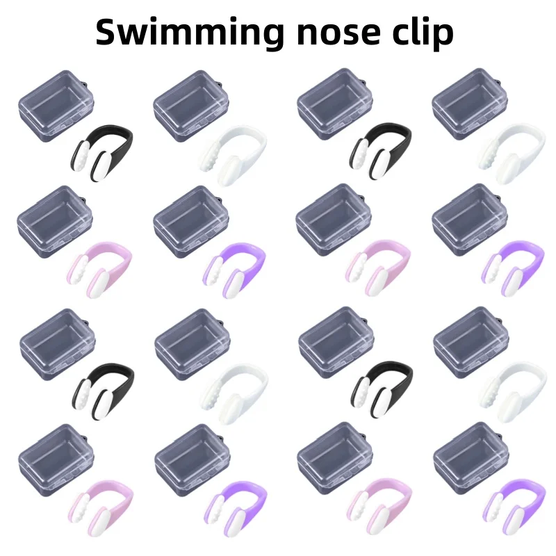 Swimming Nose Clip Ear Plug Set Box Environmental Soft Silicone NoseClip EarPlugs For Kids Adults Beginner Swimming Diving