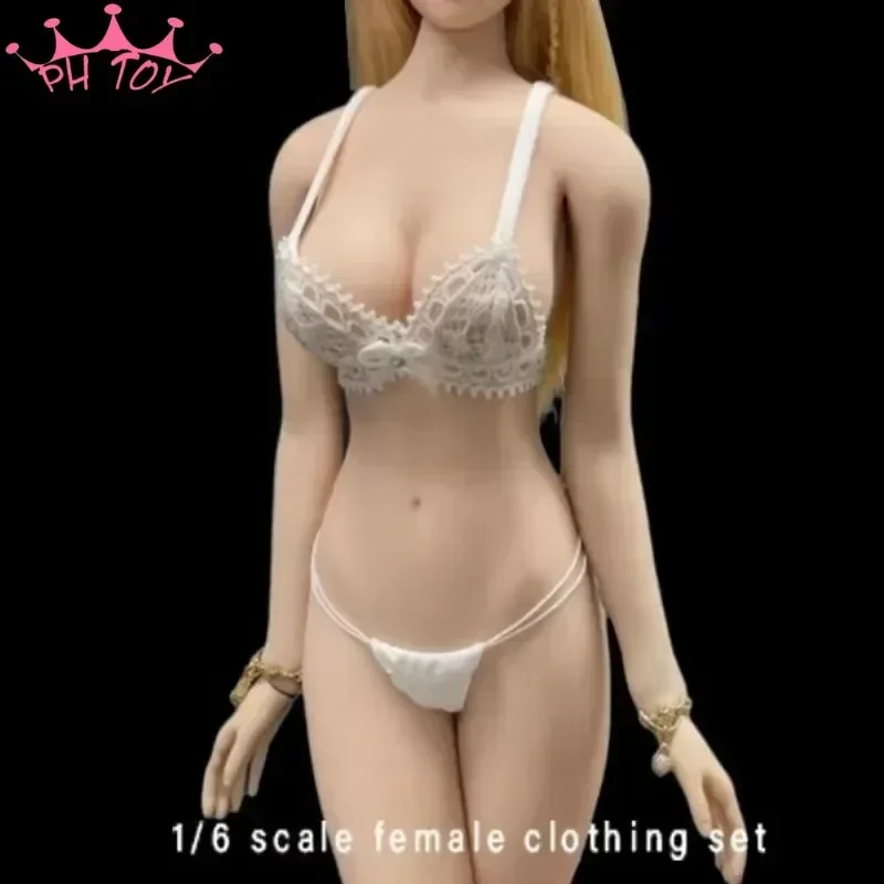 

1/6 Scale Lace Hollowed Bra Briefs Set Underwear Lingerie Model Two Colors for 12" Female Soldier Figure Doll Gift Display Toy