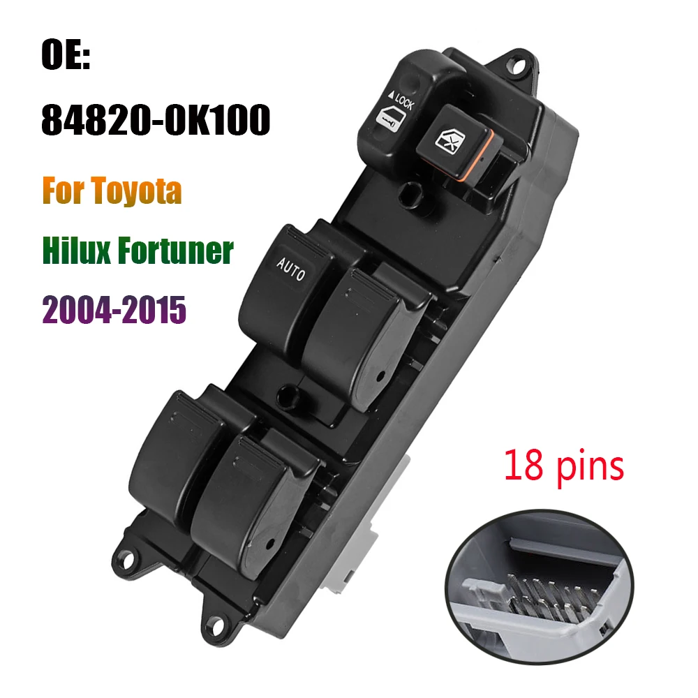 84820-0K100 Accessories For 2004-2015 Toyota Hilux Fortuner Front Left Electric Power Window Switch Lifter Control Button Parts