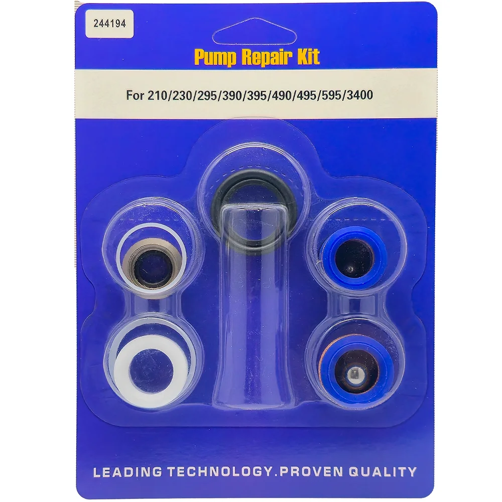 

244194 Комплект для ремонта насоса, запасные части, подходят для безвоздушного распылителя краски Graco 210 230 295 390 390 495 495 595 3400