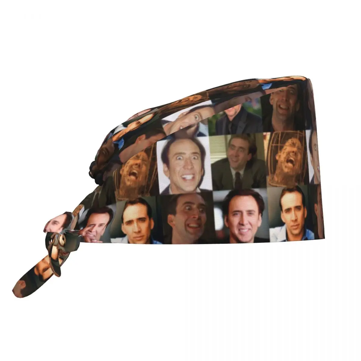 Nicolas Cage belleza mascota veterinario gorras quirúrgicas Nicolas Cage cara Collage enfermera dentista Spa gorras de trabajo sombrero hombres mujeres Scrub sombreros