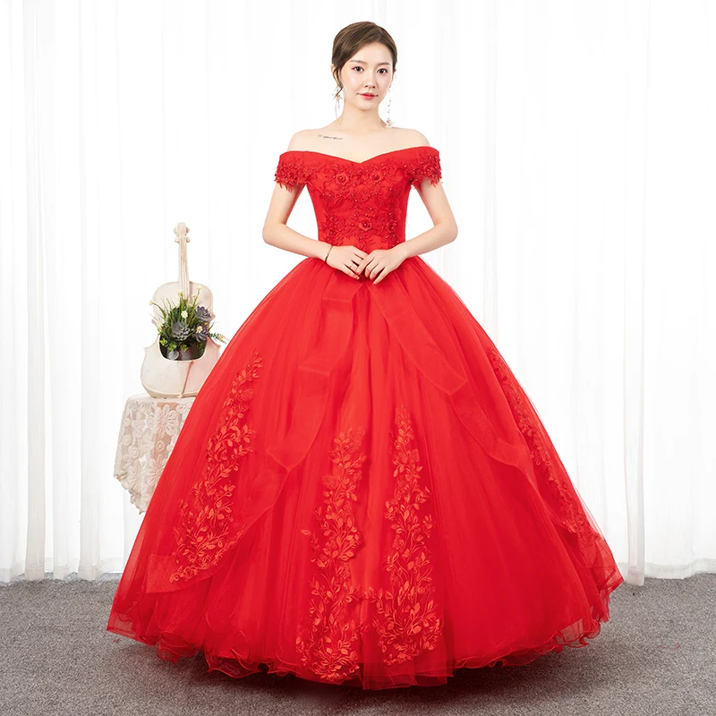 

Off The Shoulder Quinceanera Dresses Sweet Lace Applique Beading Tulle Ball Gowns Elegant Floor-length Puffy Prom Dress