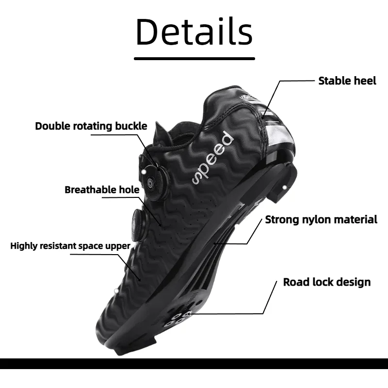 

Cycling MTB Shoes Unisex - Dual Rotational Buckle Anti-Slip Nylon Outsole Reinforced Heel Ventilated for Outdoor Sports