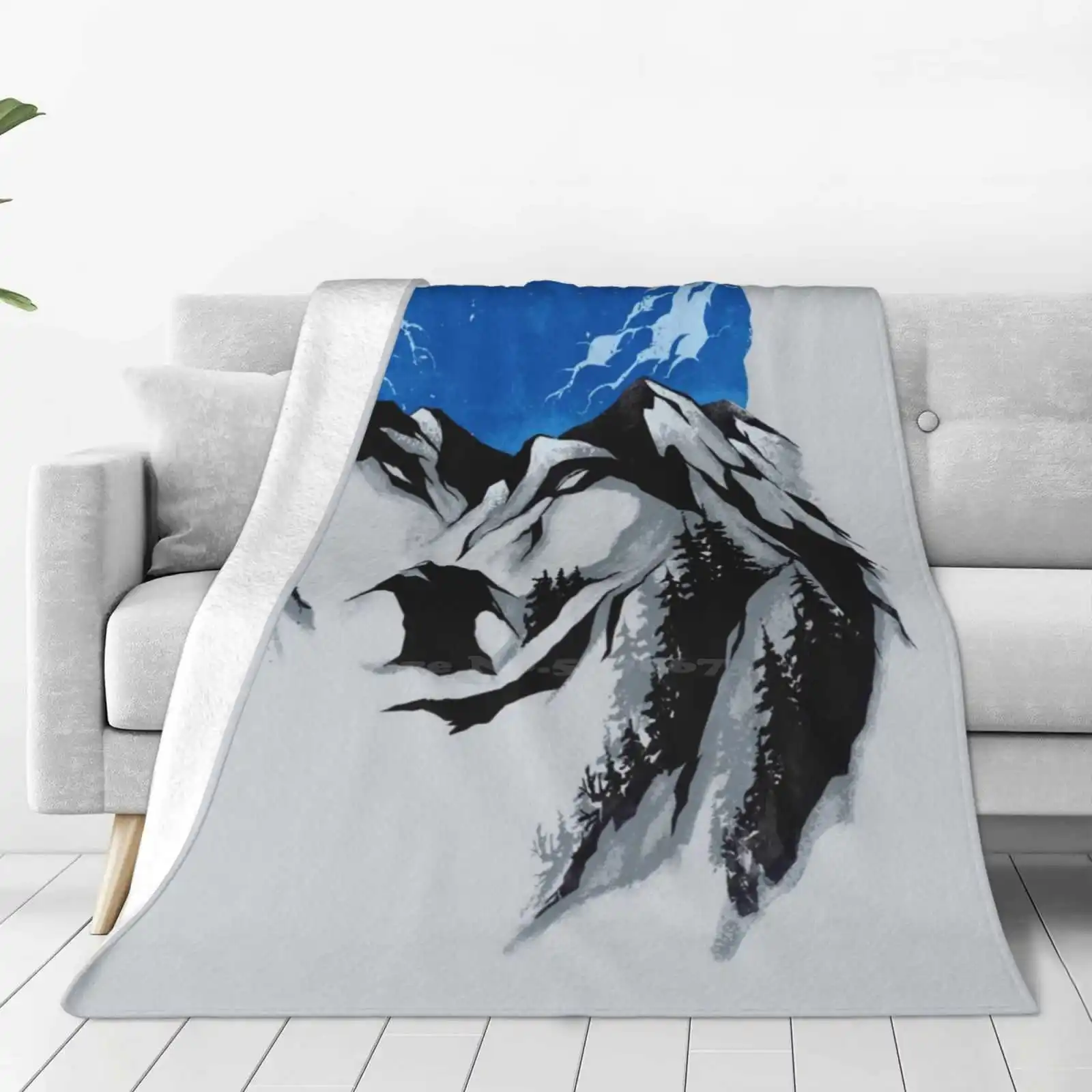 The Mountain New Arrival Fashion Leisure Warm Flannel Blanket Wolf Mountain Fantasy Forest Digital Carbine Animal Wild Negative