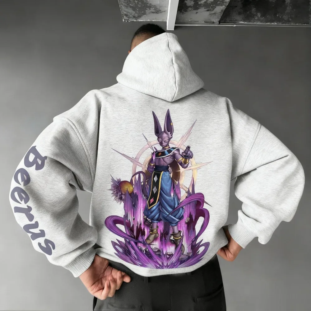 Dragon Ball Beerus sweat à capuche imprimé Anime surdimensionné pull sweat unisexe décontracté Streetwear Cosplay veste printemps automne nouveau