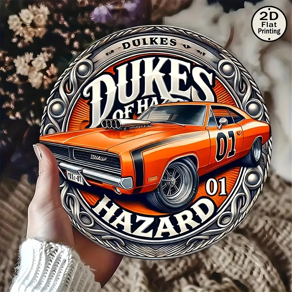 Vintage Classic Round 8-Inch Metal Sign - 