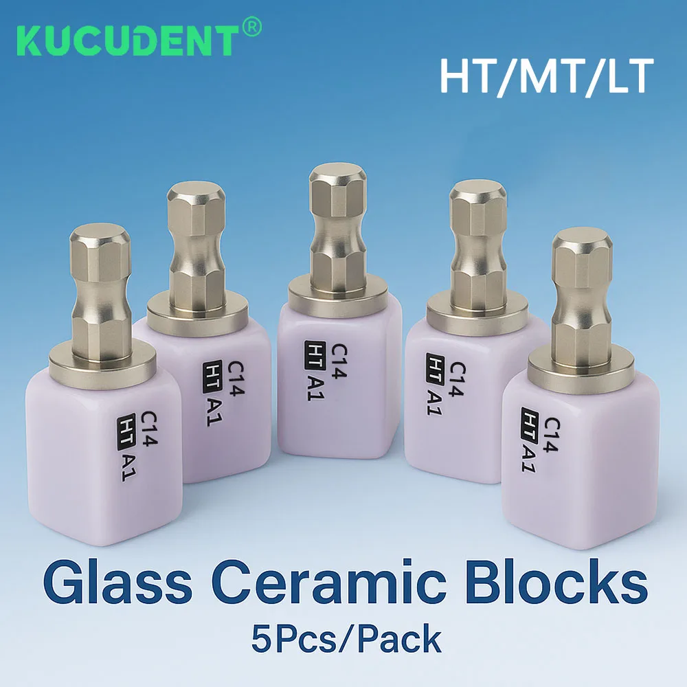 

5 Pcs/Box C14 Dental Lithium Disilicate Block HT/MT/LT High Aesthetics Glass Ceramic Restoration Materials for Sirona CAD/CAM