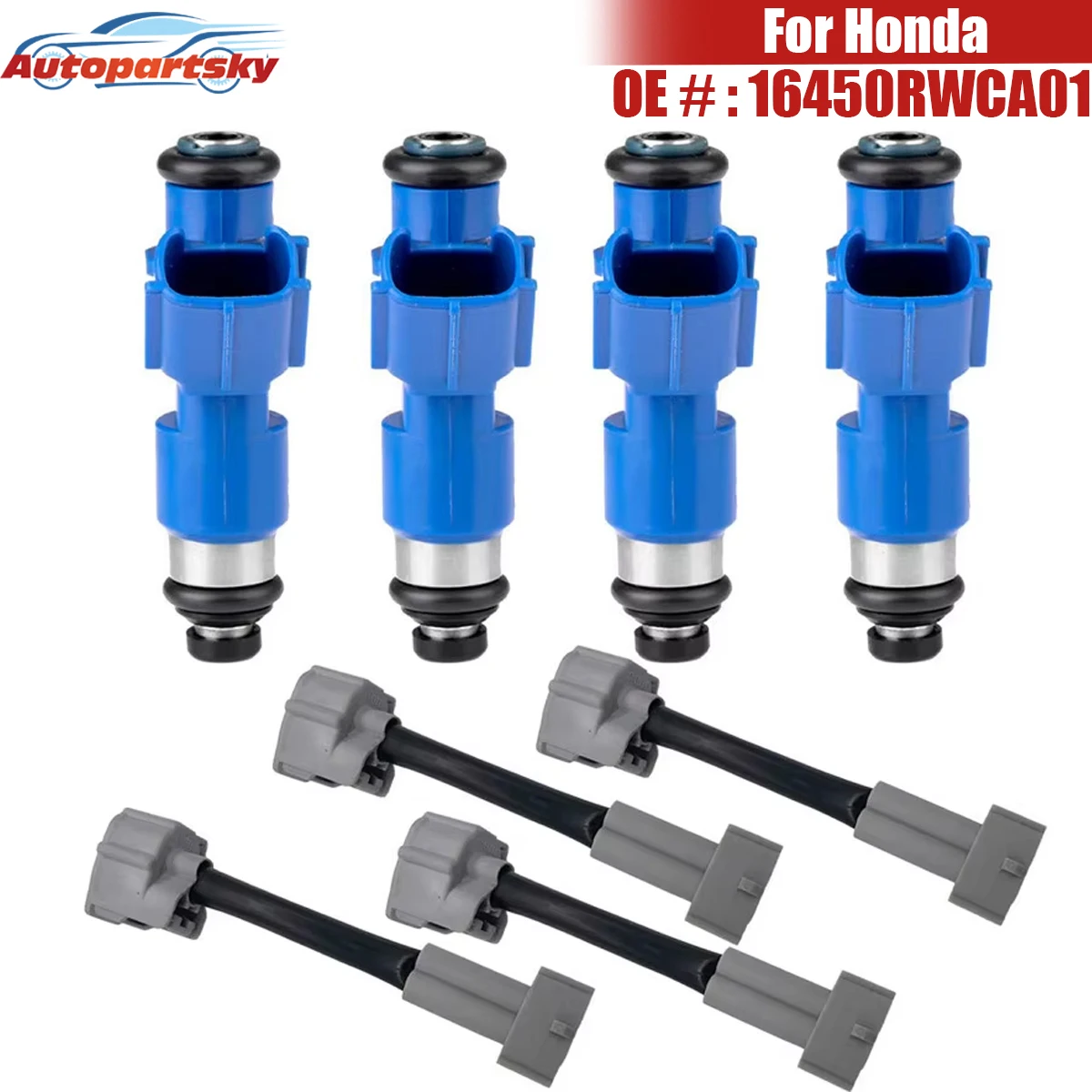 

16450-RWC-A01 16450RWCA01 EWLKJ00429 Fuel Injector Nozzle w/ Connector For Honda Civic OBD1 For Acura Integra RSX K20 K24