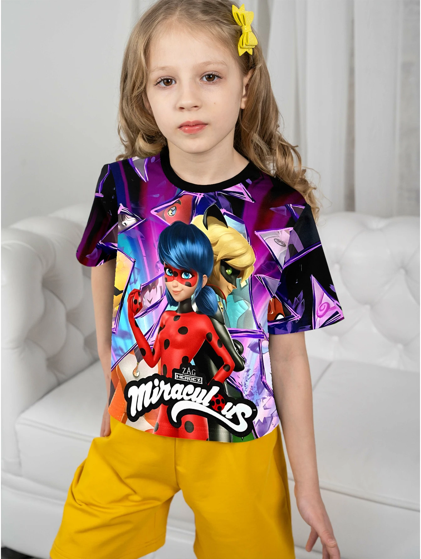 3D Print Cartoon M-M-miraculous Baby Clothing 5 to 14 Years Male Outdoor Clothes for Children Boy Girl Child T-Shirt Top Shirts