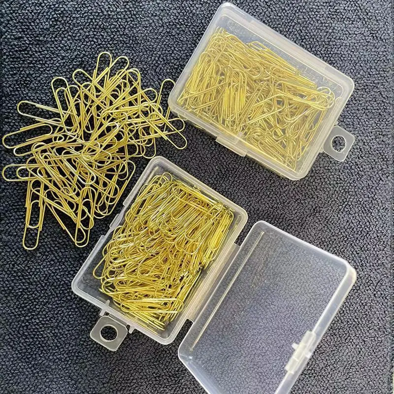 

Paper Clips 28MM Golden 100 Pcs Metal Paperclips Office Folder Paperclip School Supplies