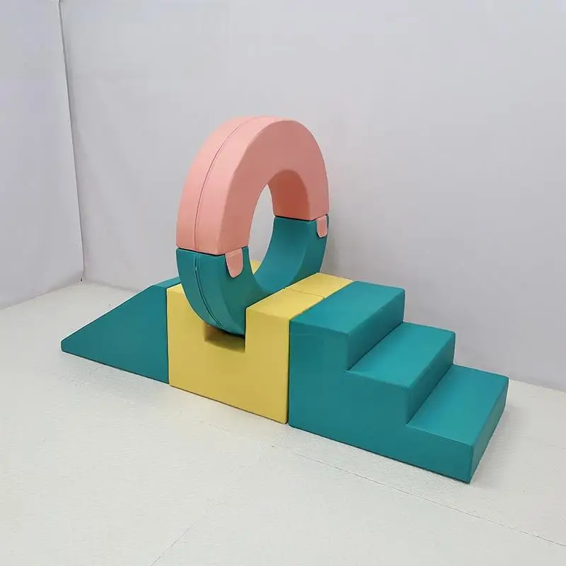 Custom Design Indoor Commercial Playground Equipment Gray White Soft Play Tunnel Baby Climbing Slide Foam Indoor