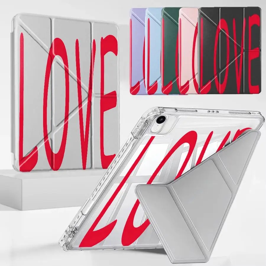 Personalized Letters Love Holder Cover Tablet Case For iPad Air 4 5 M3 M2 M4 11inch Pro 11th 10th 9th 8th 7th 12.9inch Mini 6 7