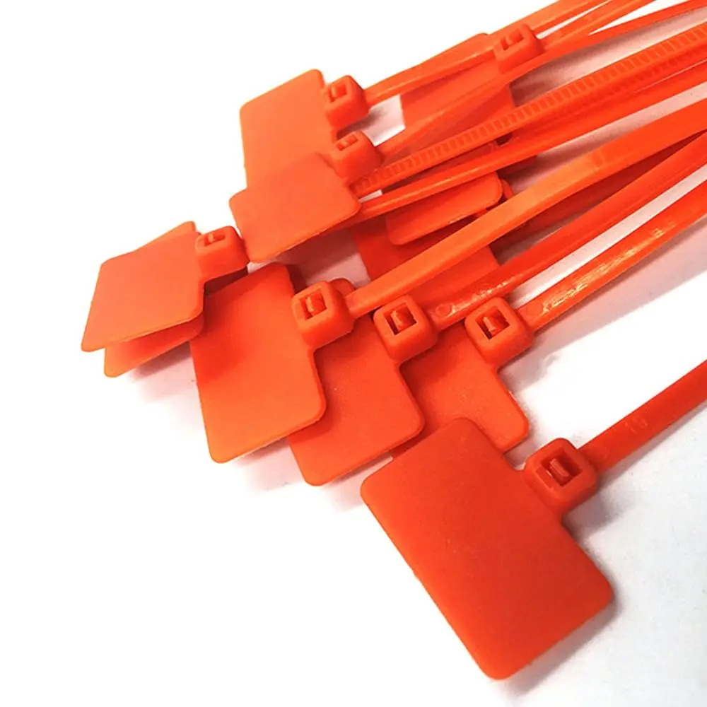 100pcs Easy Mark Tag Labels Mesh Wire Marker Self-locking Zip Ties Cable Tag Cable Ties Nylon Ties Colorful Tag
