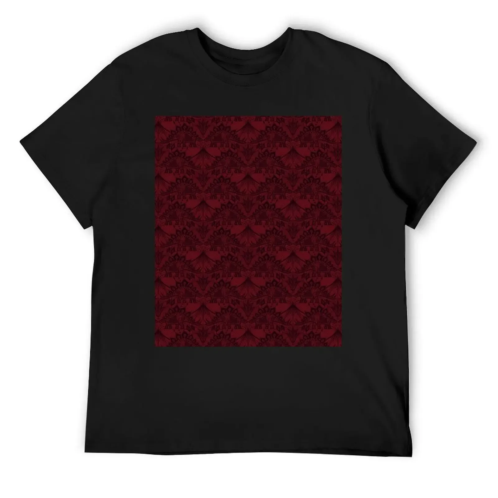 Stegosaurus Lace - Burgundy T-Shirt sweat Aesthetic clothing man t shirt mens champion t shirts