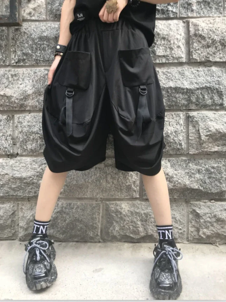 Baggy Pants Women Cool Girls Personality Bloomers Multi-pockets Trousers All-match Streetwear Fashion Unisex High Waist Clothing